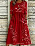 Women'S Casual American Independence Day Flag Print Art Casual Dress