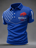 Men's Football Lover Buffalo Print Polo