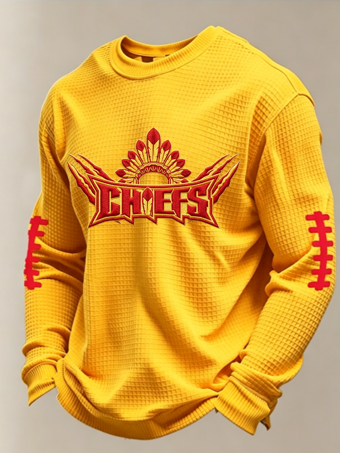 Men'S Football Printed Waffle T-Shirt