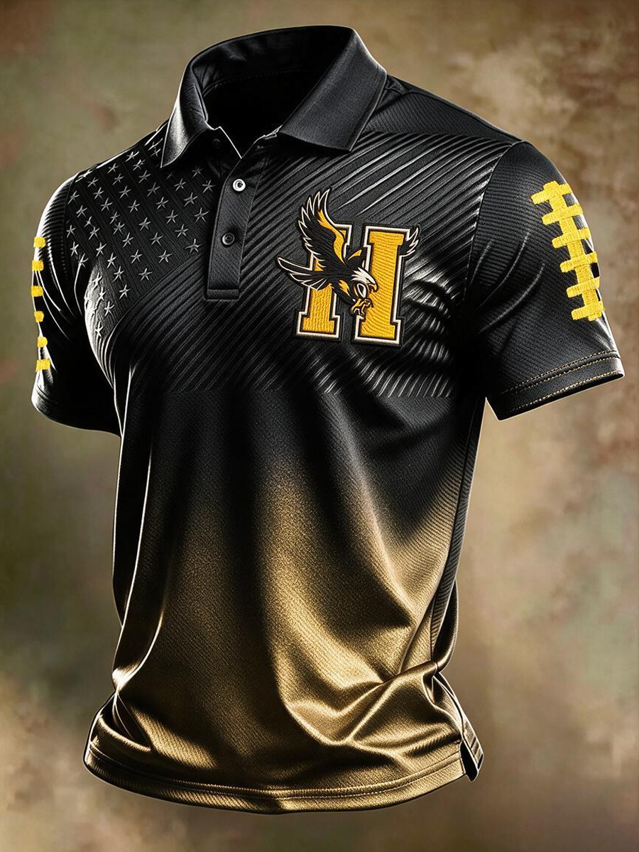 Men'S Football Printed Polo Shirt