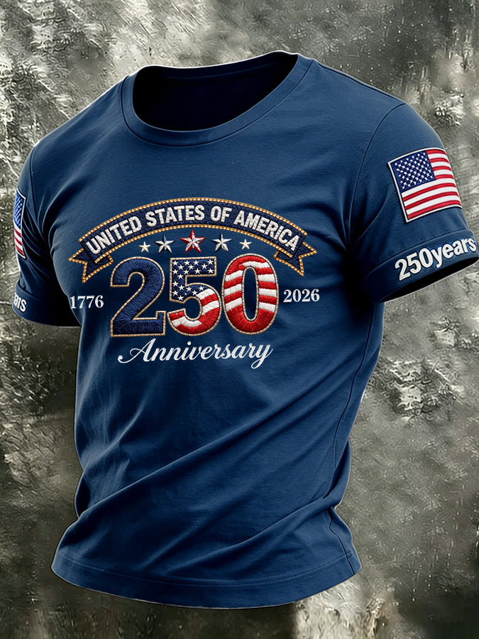 Men'S America Flag Printed Casual T-Shirt
