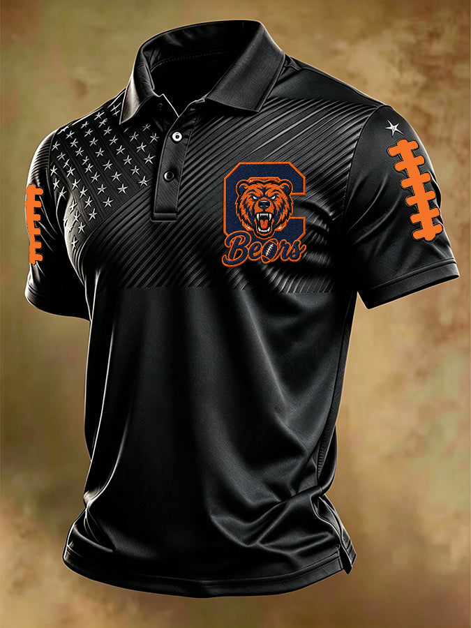 Men'S Retro Football Polo Shirt