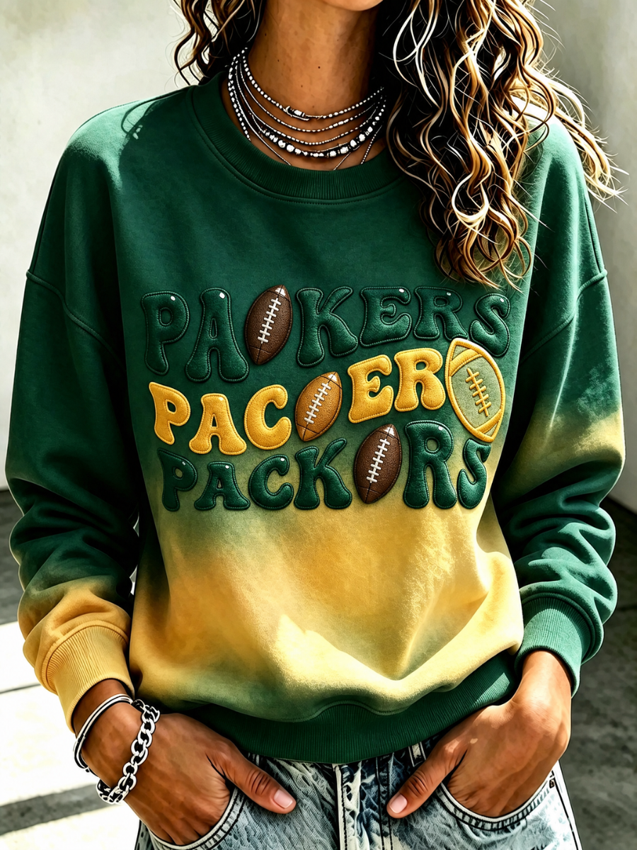 Women's Football Printed Casual Sweatshirt