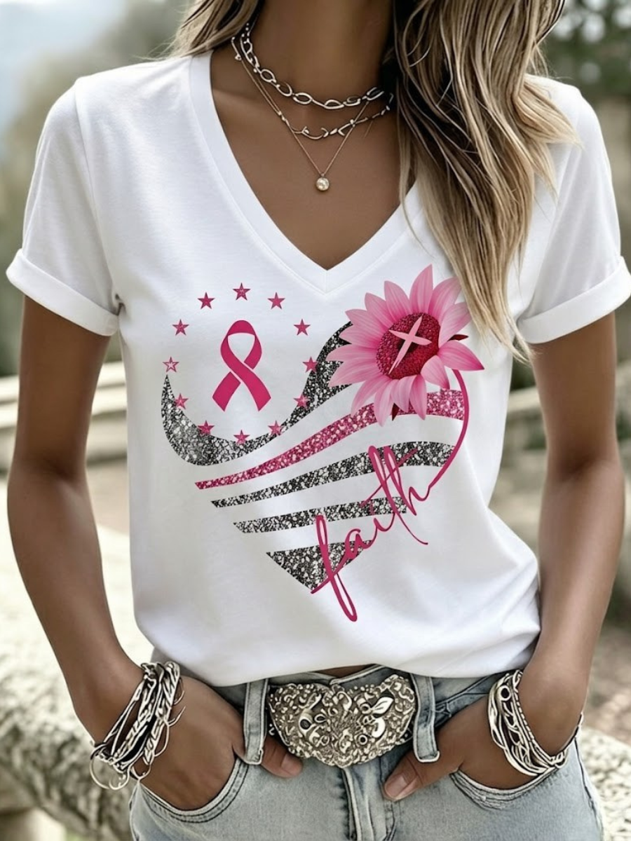 Women's Back The Pink Breast Cancer Awareness  T-shirt
