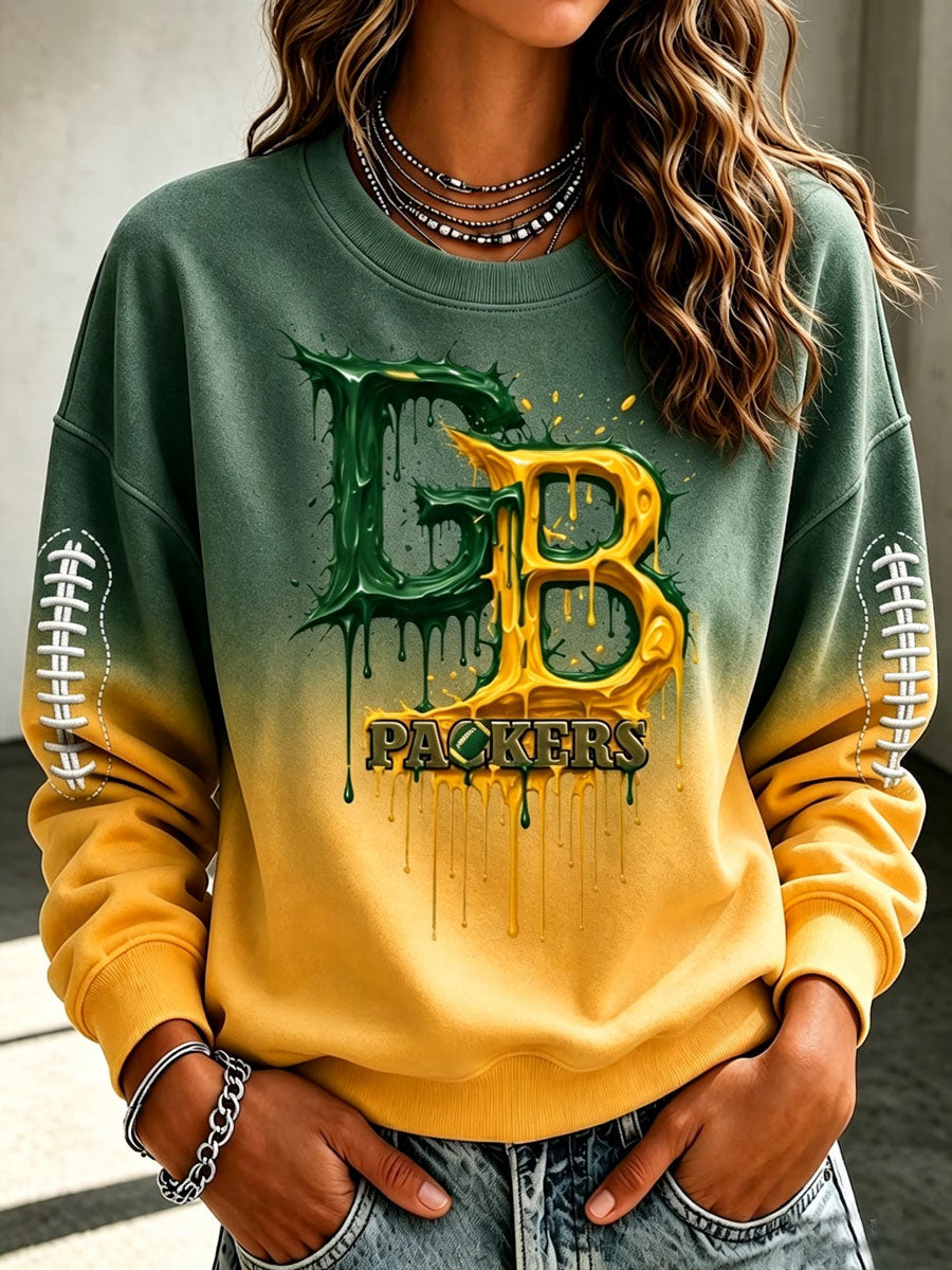 Women's Football Printed Casual Sweatshirt