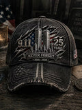 Unisex We Will Never Forget 9 11 Print Baseball Cap