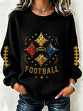 Ladies' Football Fan Casual Waffle Hoodie