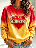 Women's Football Printed Casual Sweatshirt