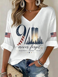 Women's Never Forget September 11 Print T-Shirt