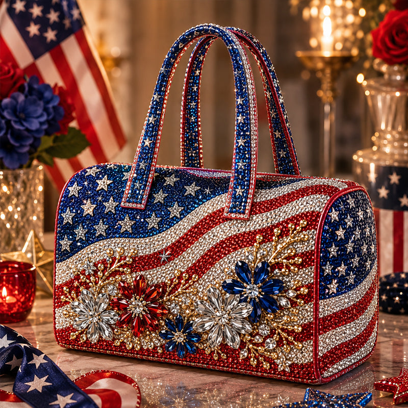 Women's Patriotic-Style Flag Florals Mini Bag