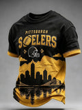 Men's Football printed short sleeved T-shirt