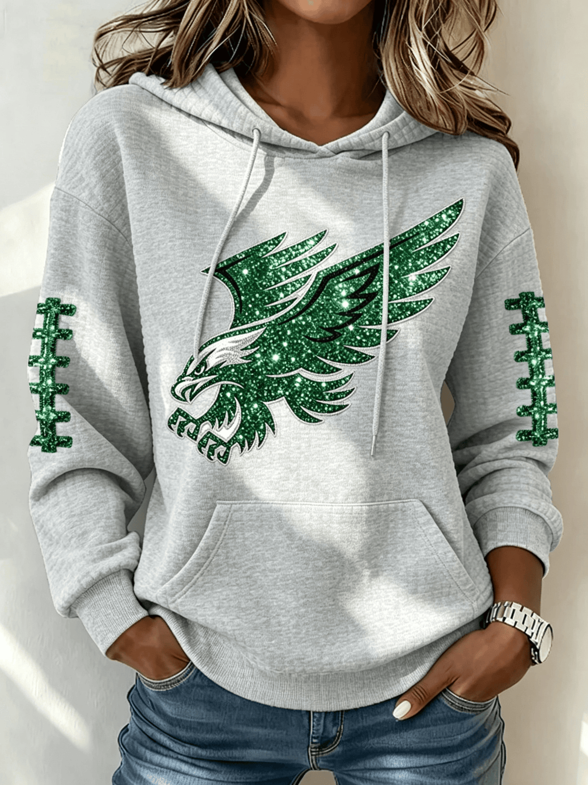 Women's Football Print Sweatshirt