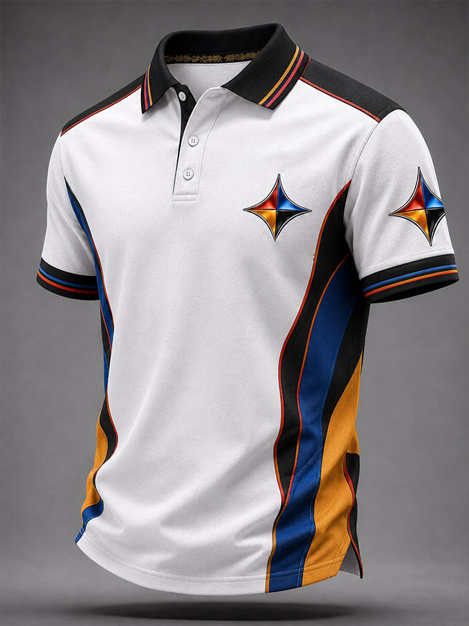 Men'S Football Print Polo Shirt