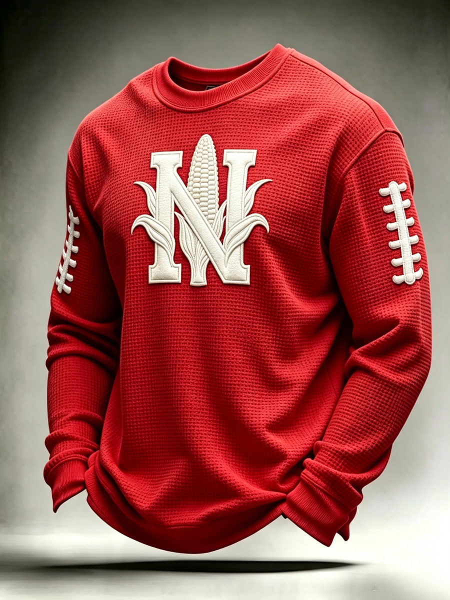 Men'S Football Printed Waffle T-Shirt