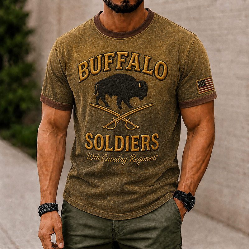 Men's Buffalo Soldier Summer Crew Neck T-Shirt
