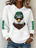 Women's Football Print Checkered Hoodie