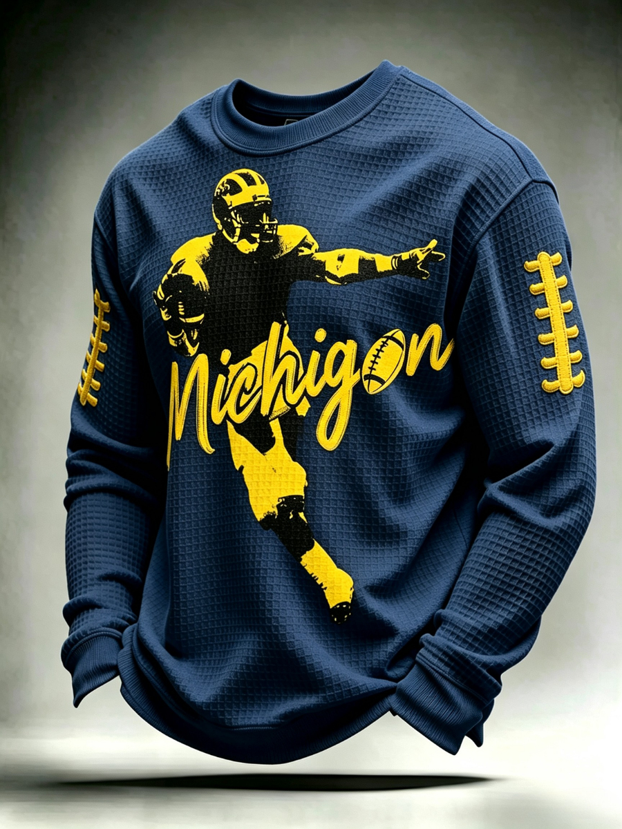 Men'S Football Enthusiast Sports Waffle Top
