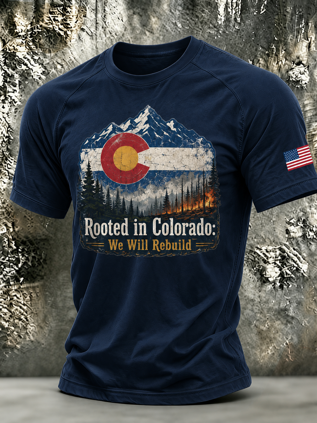 Men'S Colorado Strong: Rising From The Ashesn Printed T-Shirt