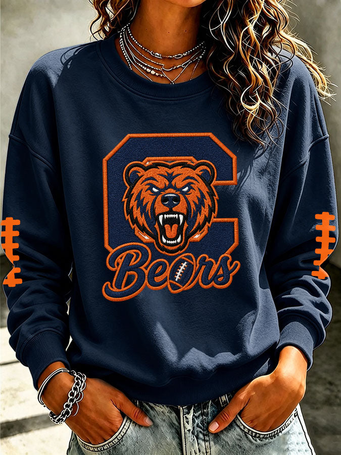Women's Football Printed Casual Sweatshirt