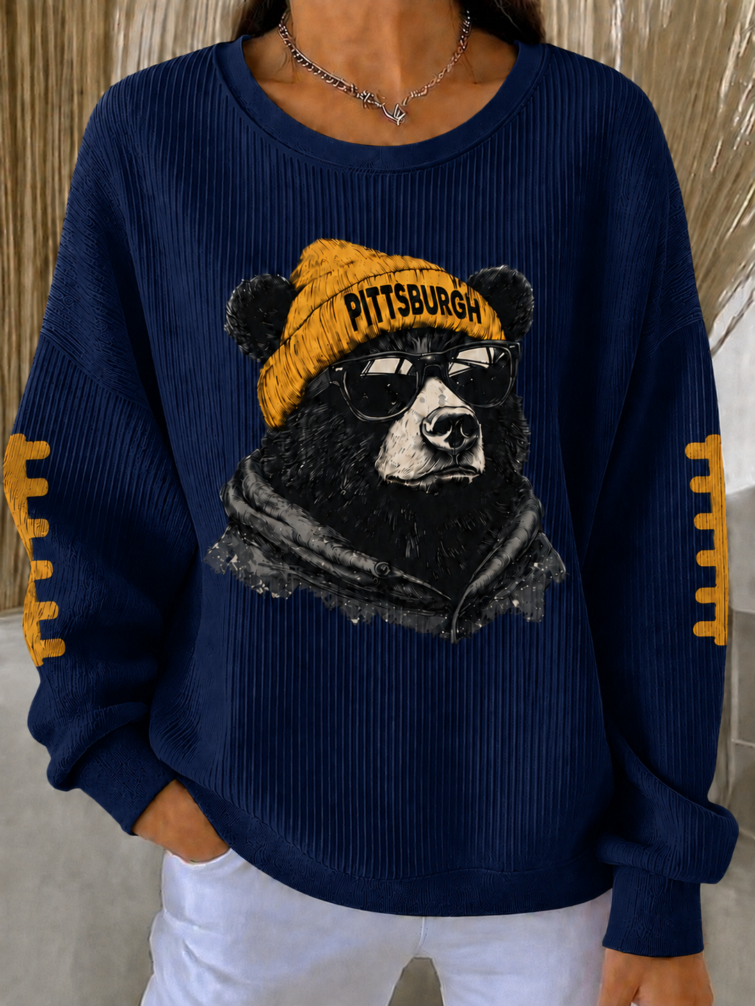Women'S Football Print Casual Sweatshirt