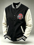 Men'S Retro Football Printed Button Top