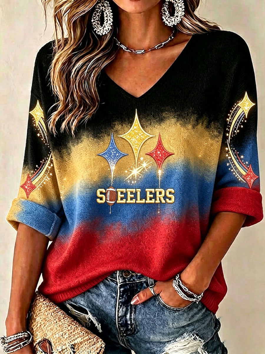 Women'S Football Print Waffle Top