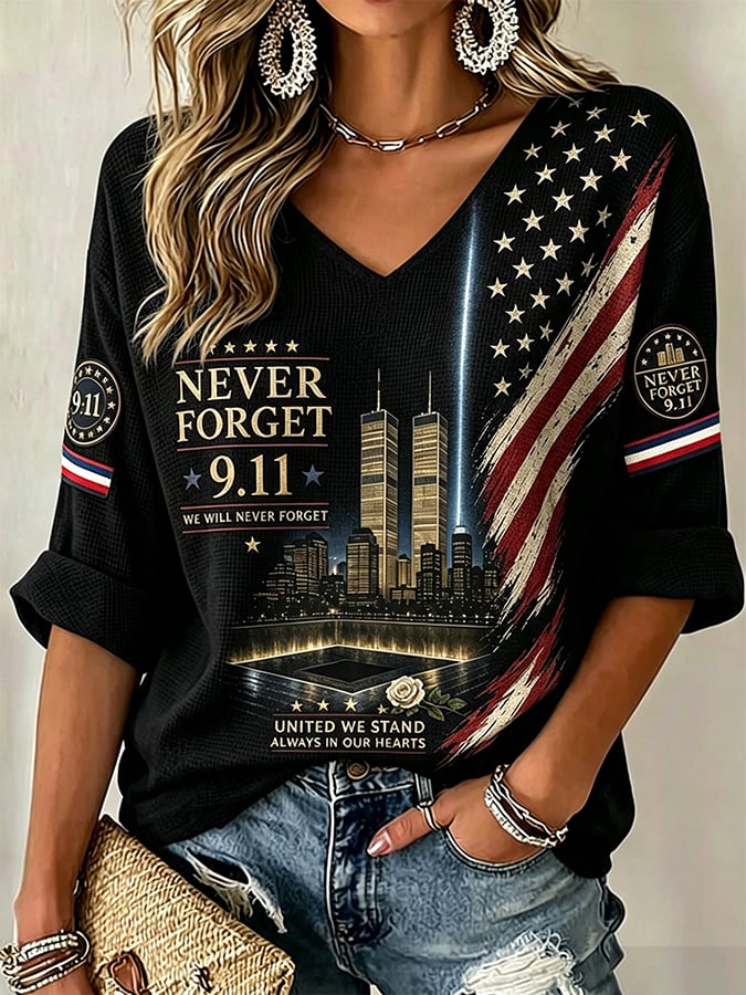 Women's Never Forget September 11 Print T-Shirt