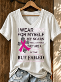 Women'S Belief And Breast Cancer Awareness Support V-Neck T-Shirt