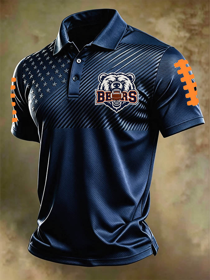 Men'S Retro Football Polo Shirt