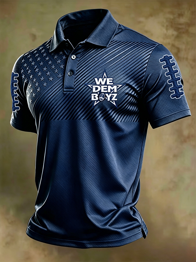 Men'S Retro Football Polo Shirt