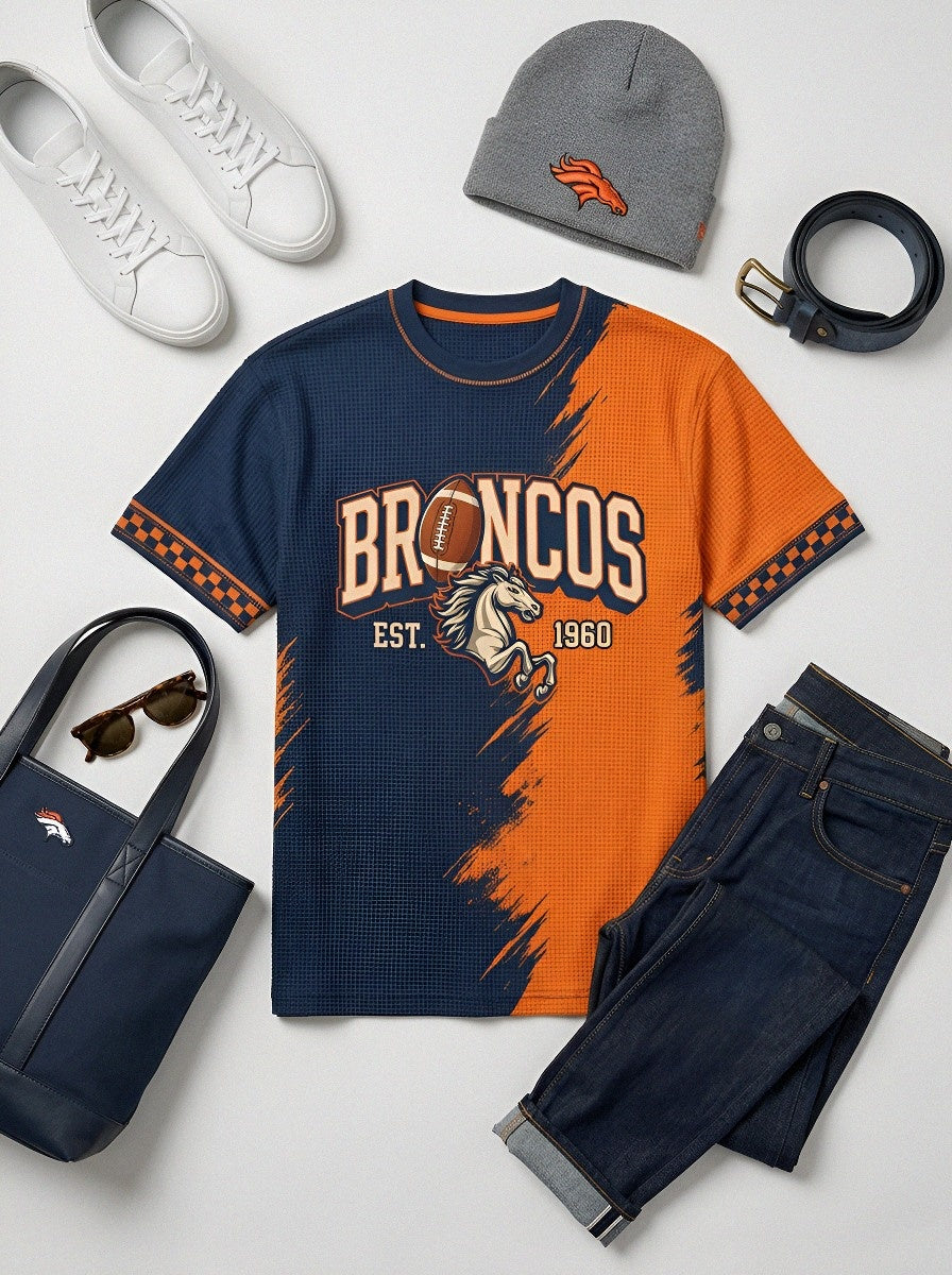Unisex Denver Broncos Football Horse Logo Est 1960 Printed T-shirt