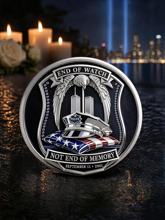 Unisex America's 9/11 Patriot Day Print Pin-back Button
