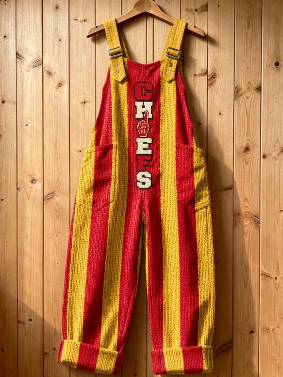 Women's Football Print Overalls