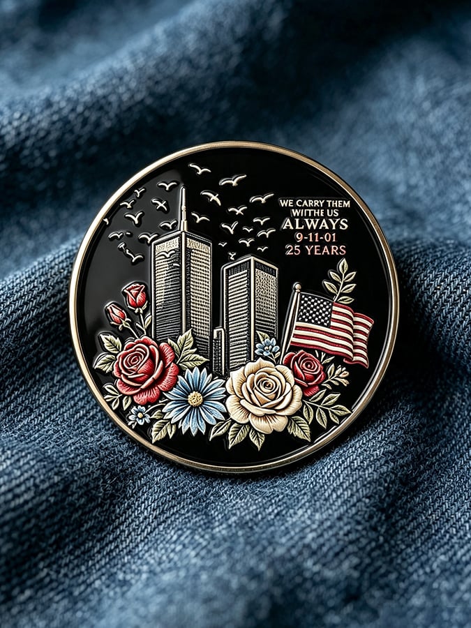 Unisex 9/11 25th Anniversary We Will Never Forget Brooch