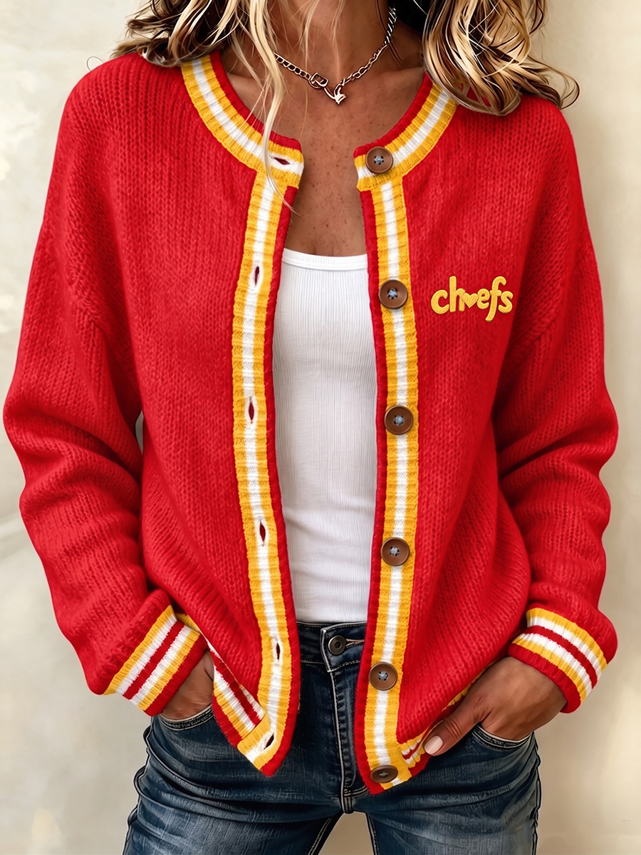 Women'S Football Print Waffle Top