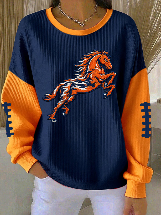 Women'S Football Fans Print Casual Sweatshirt