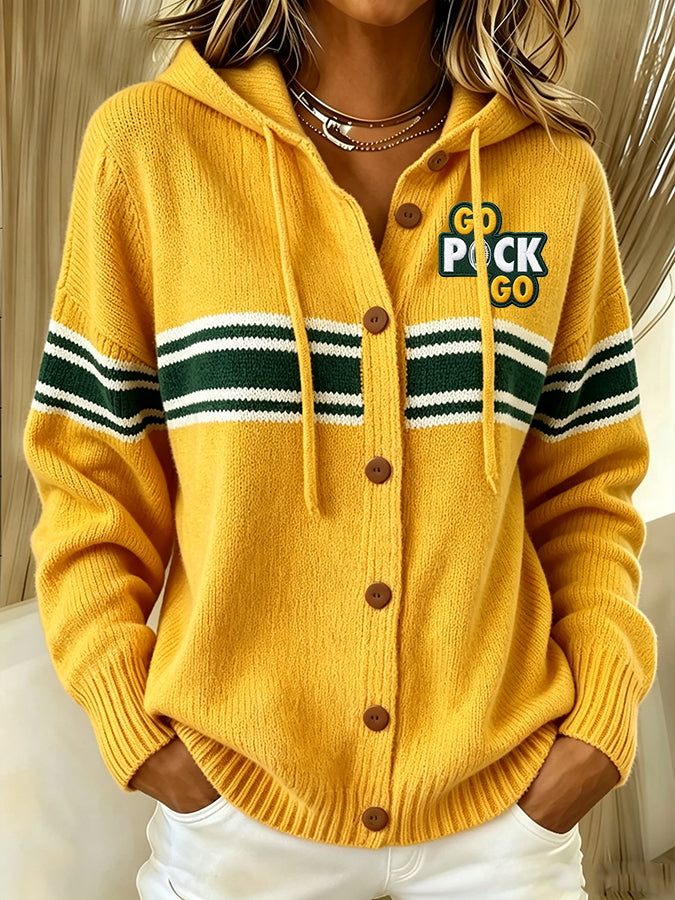 Women'S Football Print Casual Knitwear
