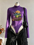 Women's Midnight Margaritas Print Long Sleeve Turtleneck Bodysuit