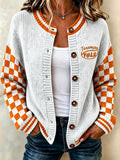 Women's Football Pattern Knitted Cardigan Top