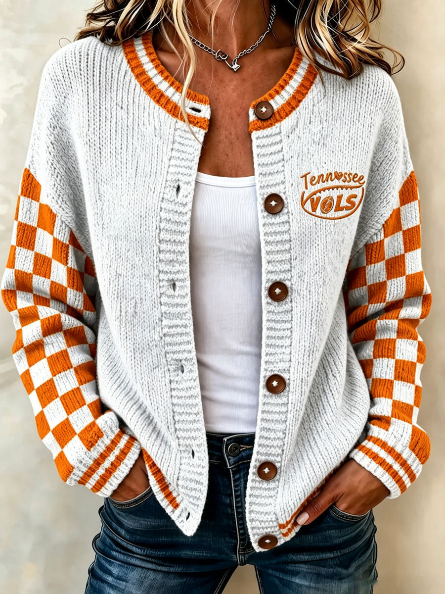 Women's Football Pattern Knitted Cardigan Top