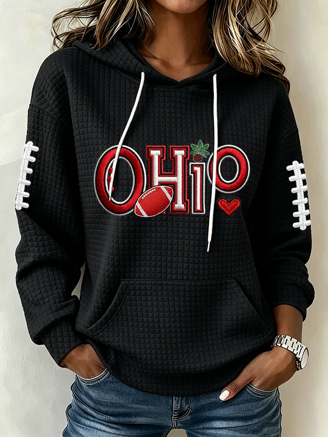 Women's University Football Team Fans Print Sweatshirt