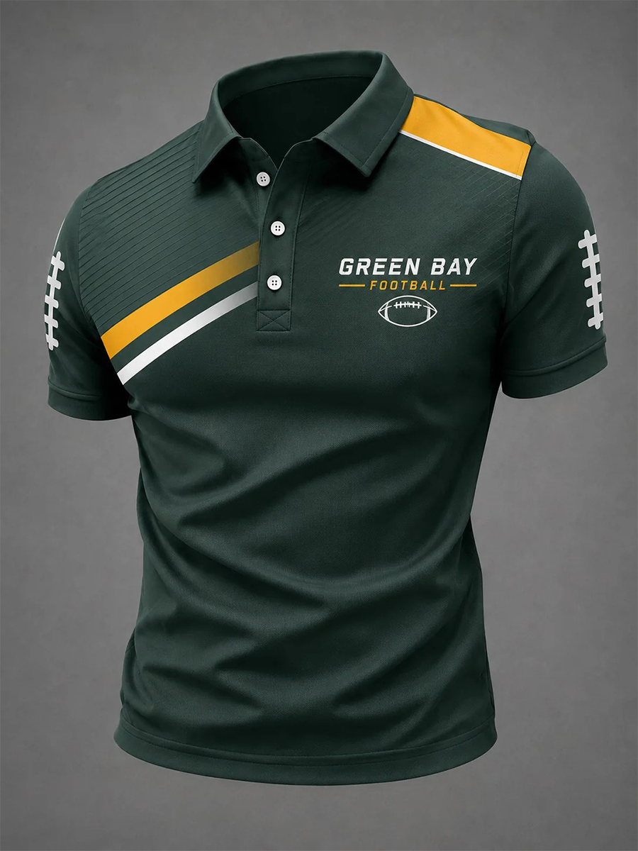 Men'S Football Printed Polo Shirt