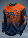 Men'S Football Printed Waffle Sweatshirt