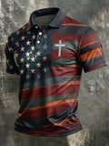 Men's America Flag Print Short Sleeve Top