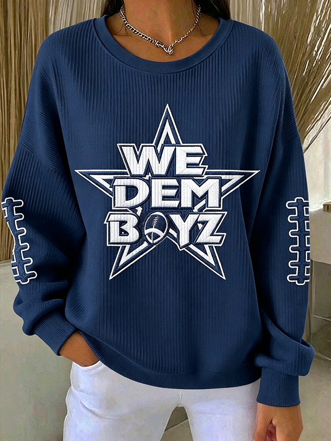 Women'S Football Print Casual Sweatshirt