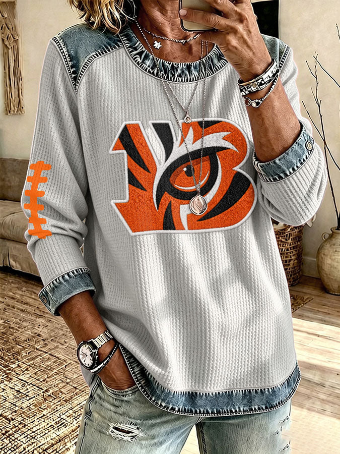 Women'S Football Printed Casual Long Sleeve Top