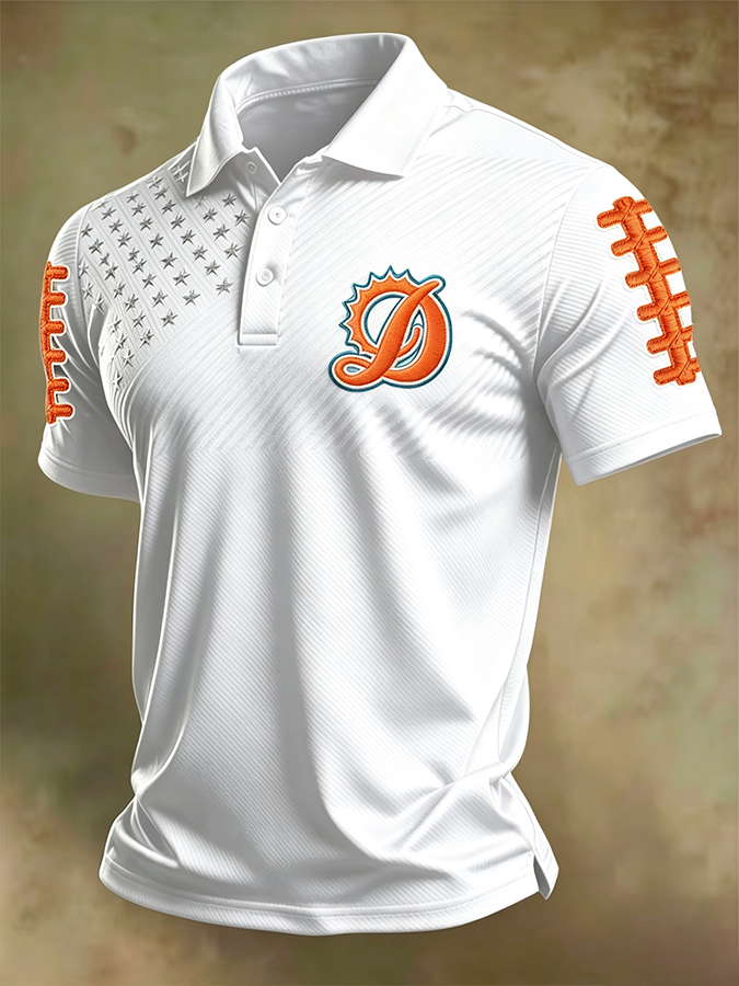Men'S Retro Football Polo Shirt