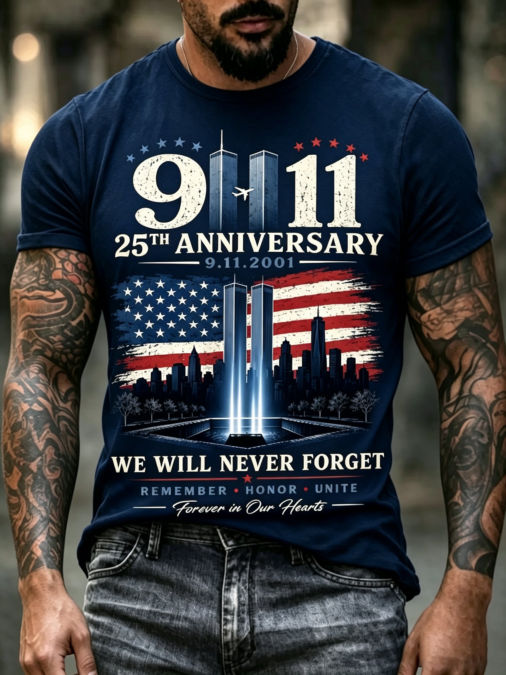 Men's 9.11 Never Forget Printed T-shirt