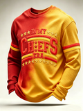 Men's Eagles Football Fan Round Neck Waffle Hoodie