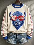 Women'S Football Lover Bulls BUF Art Printed Sweatshirt